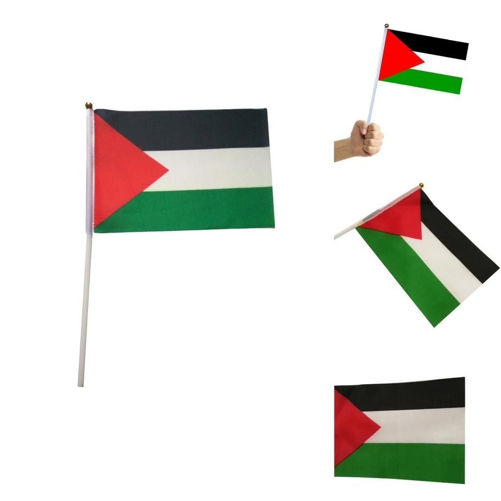 Palestina Handflaggor Livfulla Polyester Bilfönsterflaggor För Free Gaza Frihetsvisning