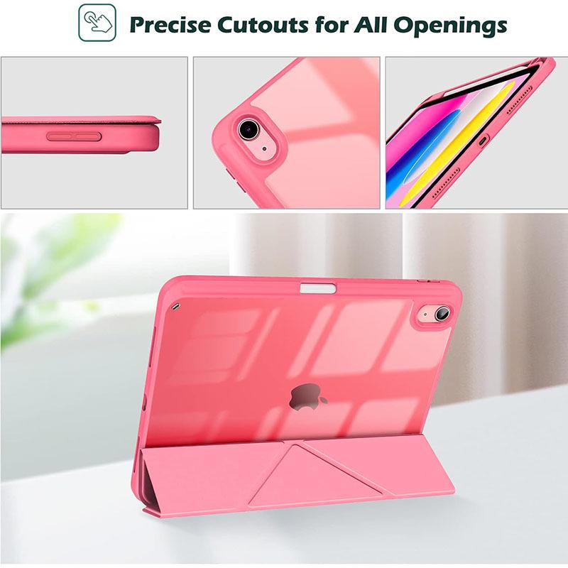 Y-Folding PU Leather Stand Case for IPad A16 11 10 12 Th Generation 11 10.9 Inch 2026 Auto Sleep Smart Clear Pencil Holder Cover