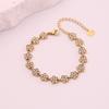 Adjustable Crystal Flower Bracelet Stainless Steel Stainless Steel Bracelet  Gift Giving