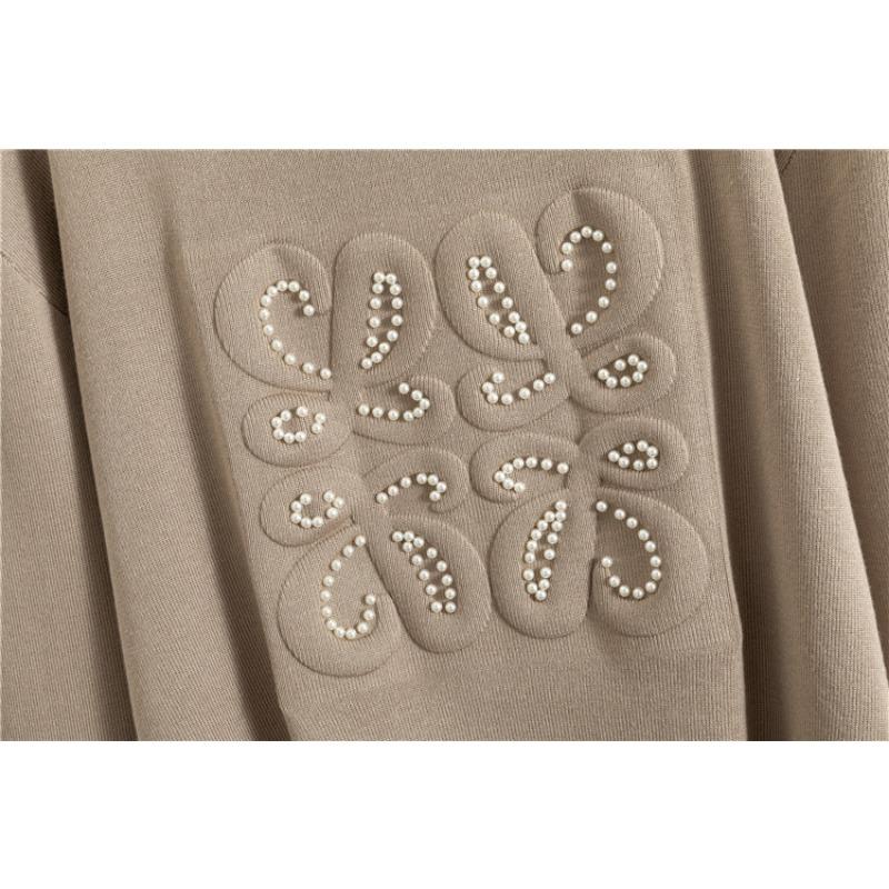 Plus Size Women's New Autumn Knit Sweater Wide Leg Pants Fashion Simple Temperament Two Piece Suit