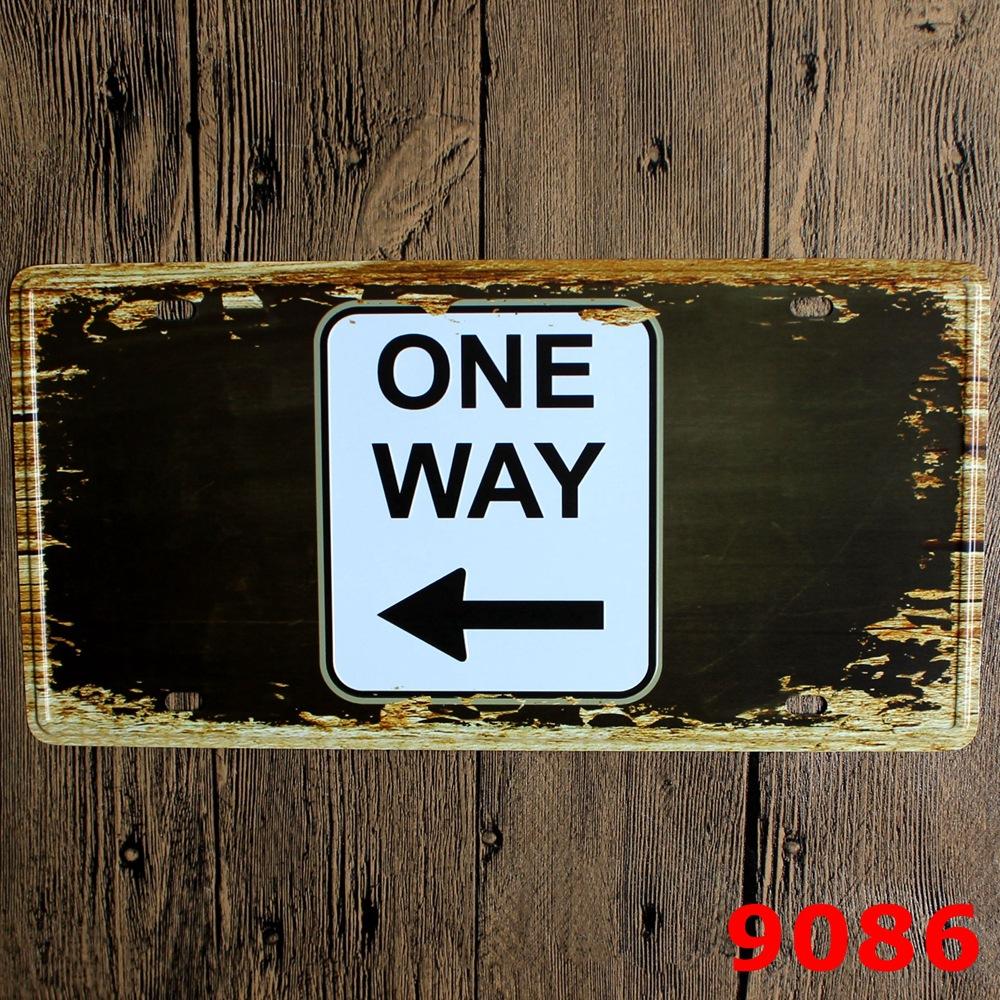 Retro License Plate Frameless Iron Restaurant Bedroom Hotel Decoration