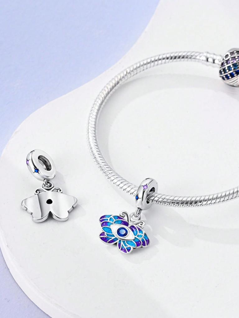 Blue Ocean Devil Fish Moon Stars Beads Charm Copper Plated Fit Charms Copperoriginal Bracelet For Jewelry Making Diy Charm