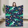 Cute Sharks Warm Soft Blanket  Airplane Travel Plush Throw Blanket Novelty Couch Bed Flannel Bedspread Sofa Bed Cover