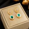 Stainless Steel Geometric Luxury Crystal Earrings For Women Girl New Waterproof Earrings Ear Jewelry Gift