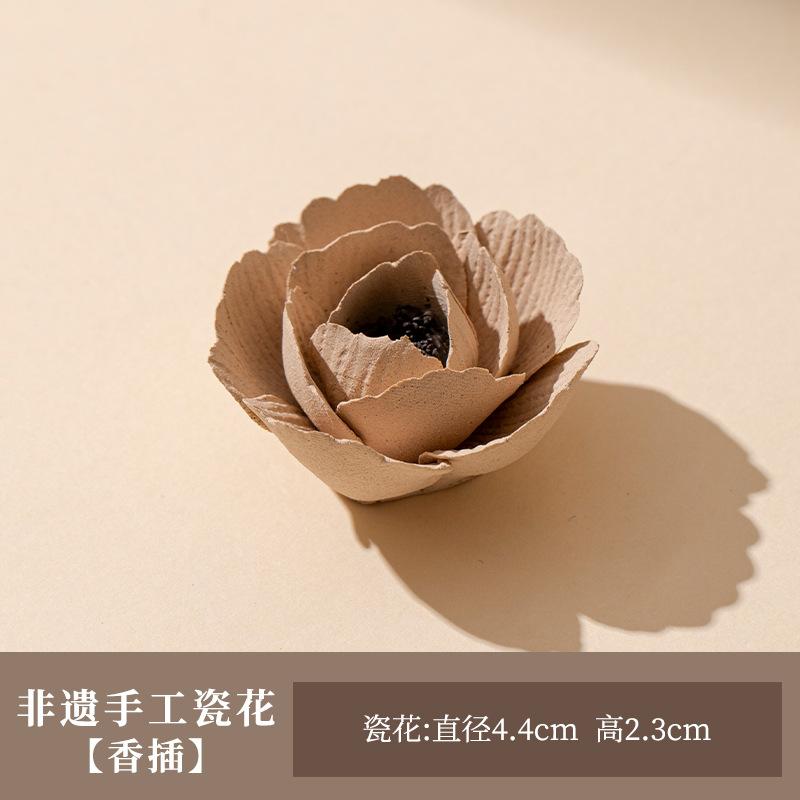 Intangible Cultural Heritage Hand-Pinched Ceramic Incense Insert Holder for Home Aromatherapy Decor