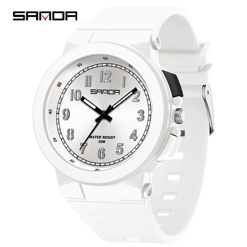 Sanda Trendy Luminous Waterproof Quartz Watch for Teens - Simple, Versatile Pointer Style.