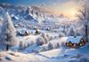 Winter Christmas Village Backdrop Home Decoration Photography Studio Background New Year Snow Town Mountain Back Drop