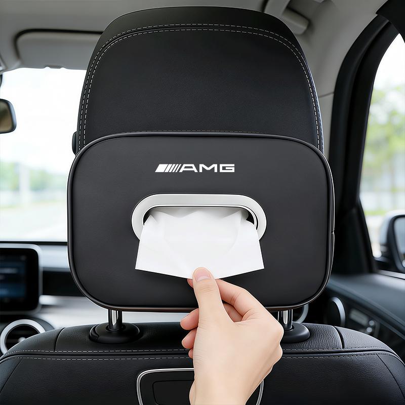 Car Tissue Leather Bag Hanging Auto Napkin Box For Mercedes Benz AMG GLC W203 W206 W220 W205 W211 W212 W201 W210 W108 W168 W176