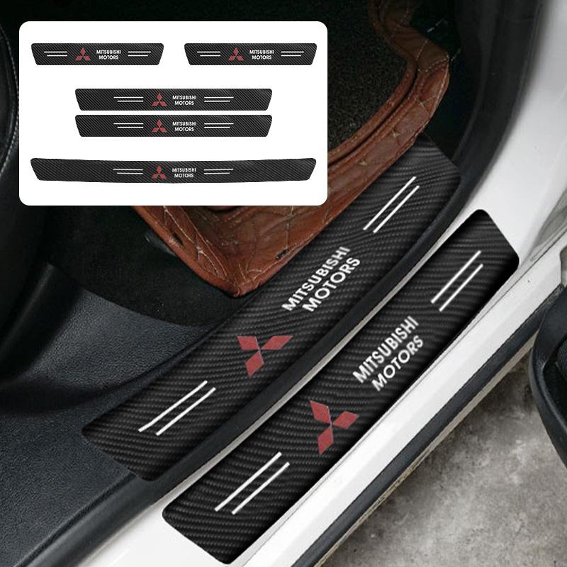 For Mitsubishi Ralliart Lancer 9 EX Outlander Carbon Fiber Car Threshold Protective Film Anti Scratch Stickers Rear Bumper Guard