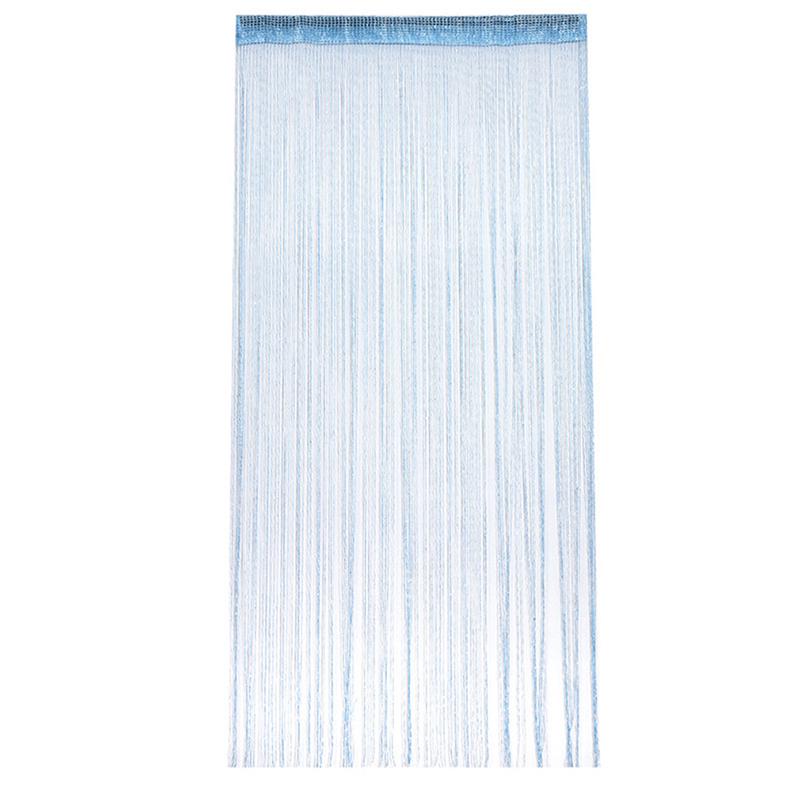 200x95CM Living Room Bedroom String Curtain Shiny Tassel Silver Line Curtain Valance Solid Color Home Window Decoration Supplies