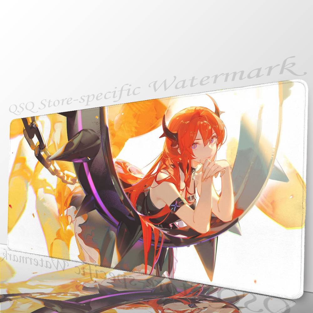 Surtr Animated Game A-Arknights Mousepad Mouse Mat Desk Mat With Pad Gaming Accessories Prime Gaming XXL Keyboard Pad Padding