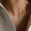 Stainless Steel Initial Necklace Custom Personalized Letter Choker Necklace Pendant Nameplate Gift