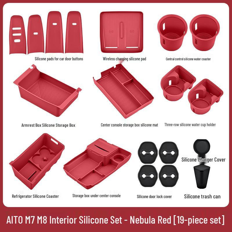 Fits 26 AITO M7/M8 Models: Central Control Wireless Charging Silicone Pad Upgrade Set