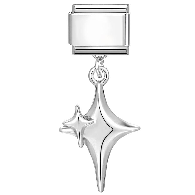 New Bow Crown Butterfly Heart Key Cherry Pendant Italian Charm Link Stainless Steel Fit 9MM Bracelet Women Men DIY Making Gifts