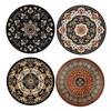 Bohemian Heat Resistant Placemats for Table Stain-Resistant Round Rubber Coasters Vintage Kitchen Dining Mats for Hot