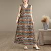 DIMANAF New Women Plus Size Summer Lady Long Dress Loose Oversize Maxi Floral Print Beach Sundress Clothing Vest Sleeveless 2026