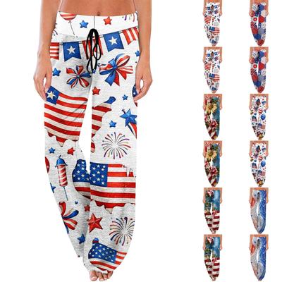 Women's Fashion Loose-Fit Drawstring Elastic Waist Casual Printed Pants