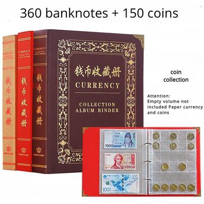 Banknotensammelbuch mit großem Fassungsvermögen, Münzschutzmappe, Sammelbuch für Gedenkmünzen, Sammelbuch für Gedenkscheine