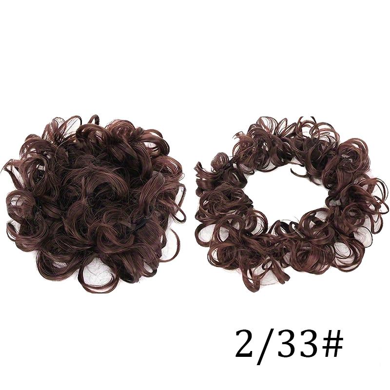 Fluffy caterpillar style curly hair bun wig ladies' hair bun wig easy to wear suitable for all hair types and face shapes
