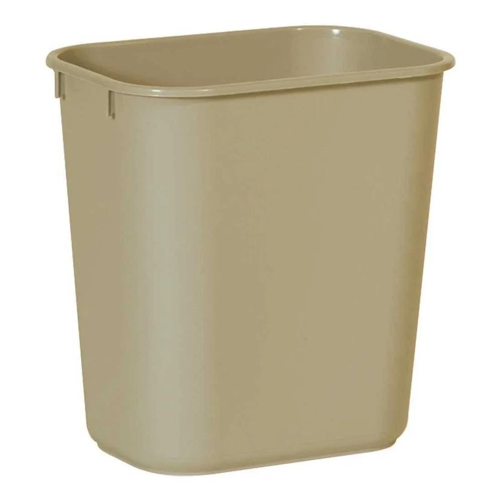 Soft Molded Plastic Wastebasket Rectangular Desk Trash Can Indoor Outdoor Garbage Bin Easy Clean Durable All Purpose Waste