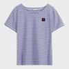 Women's Korean Striped Loose-Fit Summer Top - Casual and Versatile Short Sleeve T-Shirt for Middle-Aged Moms