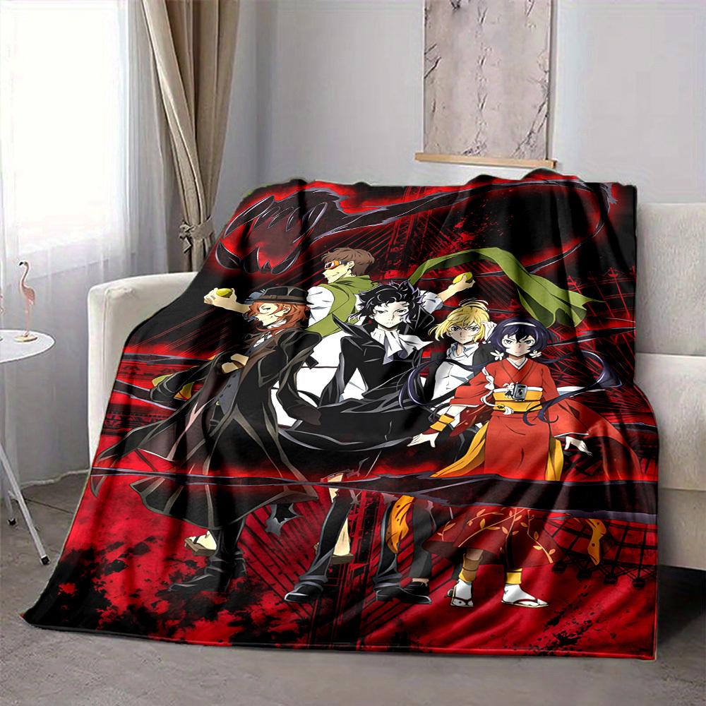 1pc Demon Slayer Flannel Blanket [Cozy Throw Blanket] For Sofa, Bed, Travel, Camping, Livingroom, Office, Couch, Chair, And Bed