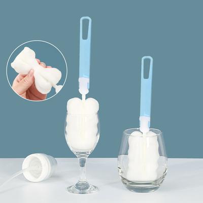 1/3/5Pcs Soft Sponge Cup Brush Long Handle Sponge Bottle Brush Drink Wineglass Bottle Glass Cup Washing No Deadend Cleaning Tool