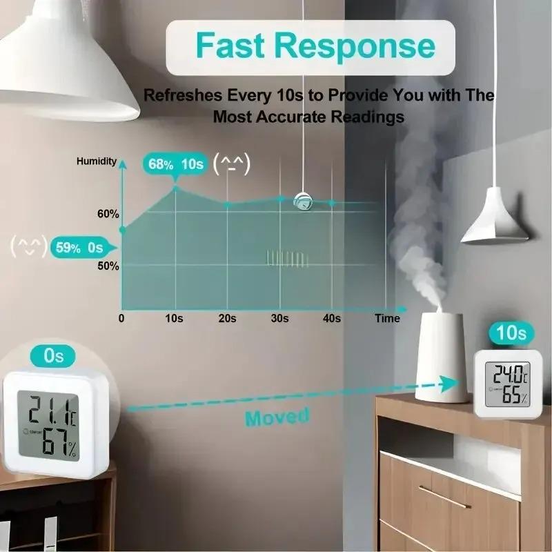 Digital Hygrometer Thermometer Indoor Thermometer Temperature Gauge Mini LCD Weather Station Sensor For Home Pet Humidity Meter