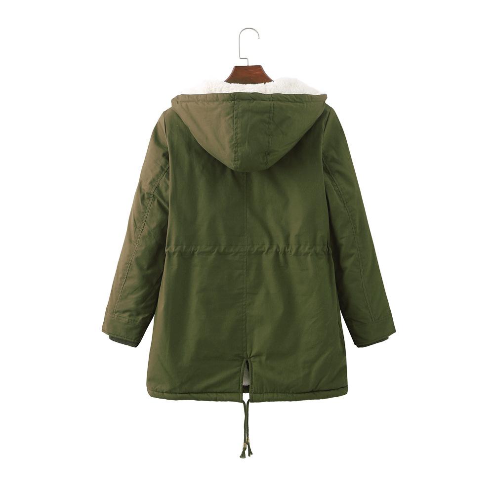 Women's Hooded Velvet Cotton Coat Autumn and Winter Large Size Cotton Coat
