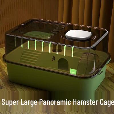 Vila de Hamster Acrílica Portátil Urso Dourado - Casa Luxuosa Transparente para Pequenos Animais