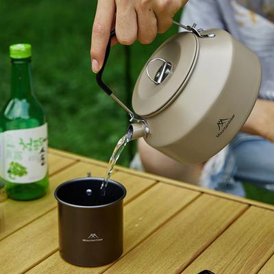 1.4L Camping Fogão Bule com Alça Ultraleve Café Água Chaleira Metal para Viagens Ao Ar Livre Camping Cozinhar