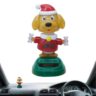 For General Christmas Solar Shaking Figurines Cartoon Desktop Shaking Head Figure Engaging Car Dancing Toys Ornaments Car