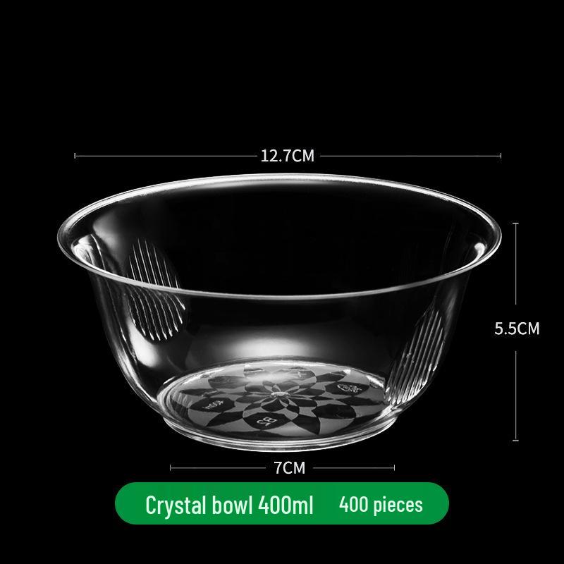 300ml Disposable Crystal Clear Plastic Bowl, Chopsticks, Cups, Plates & Cutlery Set for Hot Pot, Soup, Rice.