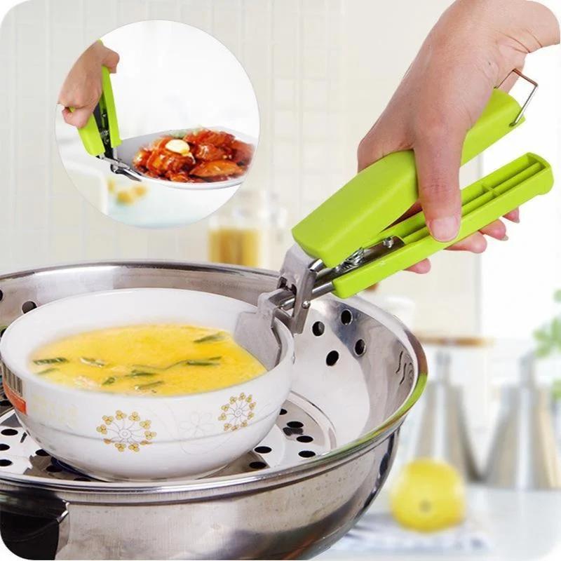Kitchen Anti Scald Pot Plate Clip Bowl Dish Holder Carrier Clamp Stainless Steel Anti-Hot Clip Lifter Home Oven Accessories Tool