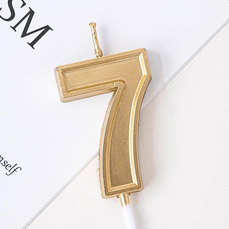 Golden Birthday Candles 0-9 Digital Cake Topper Number Wedding Cakes Dessert Decor Party Supplies Accessories