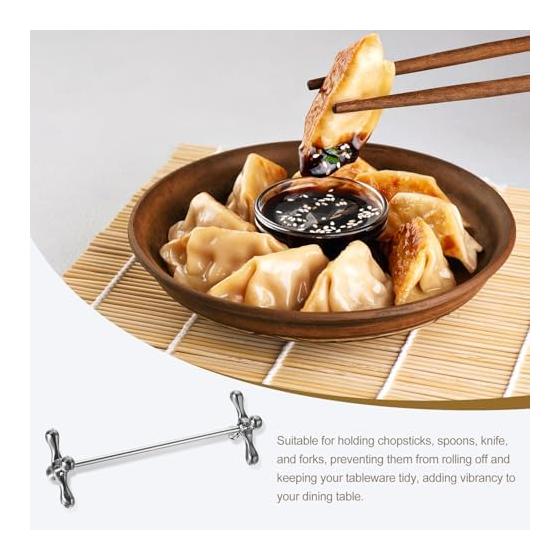 Uxcell 6Pcs Zinc Alloy Chopstick Rests, Non-slip Chopstick Holders, Knife Rests for Countertop, Chopstick Spoon Fork Knife Storage, Table Decoration,