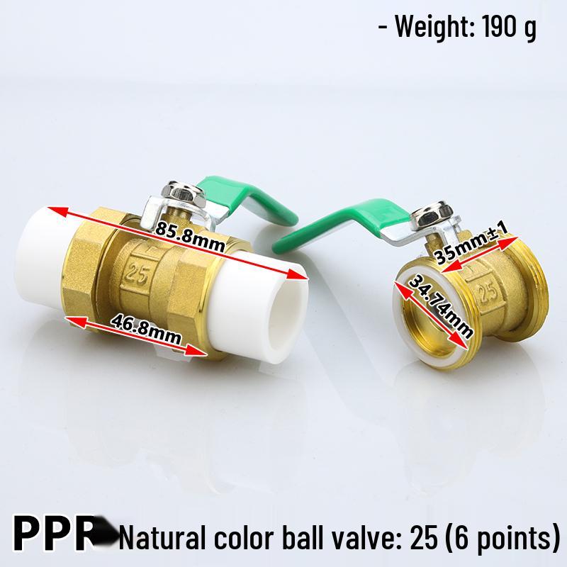 High-Temperature PPR Ball Valve: Double Union, Copper, Hot Melt, Sizes 20-75, Water Pipe & Switch