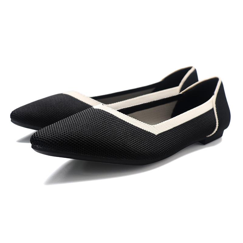 Spring and Autumn Flying Single Shoes Doudou Flat Bottom Floating Shoes New Boat Shoes Knitted Flying Threads