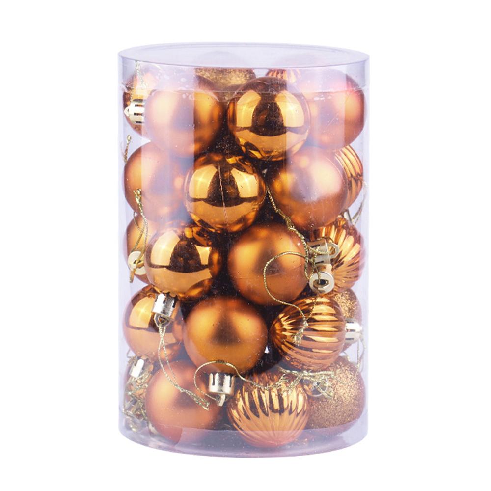 34pcs Christmas Balls Ornaments Xmas Tree Decorations Royal Blue Retro Orange Gold Hanging Ball Christmas Party Decor Birthday