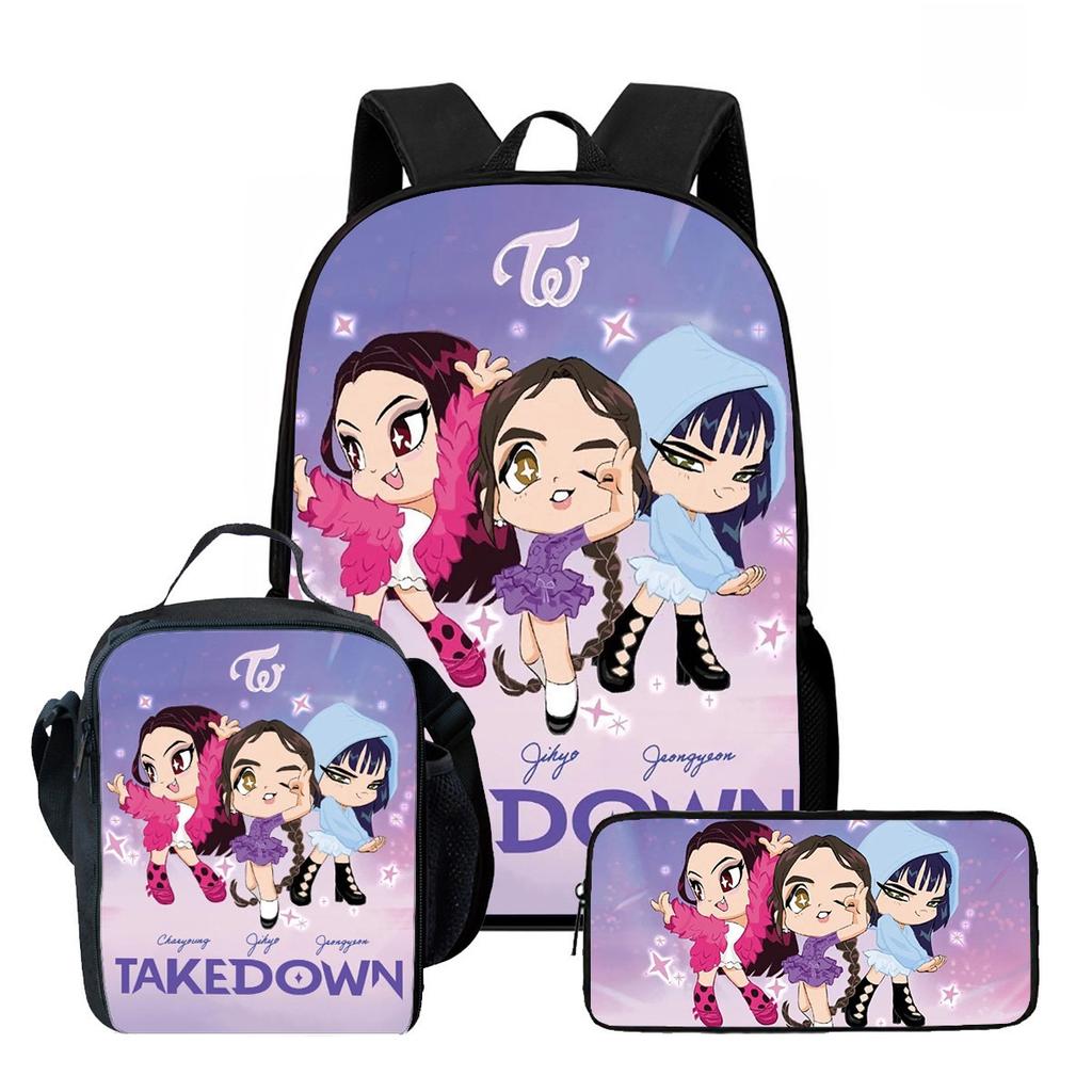 Witch Hunter School Bag Lunch Bag Pencil Bag Student Backpack Cartoon Backpack Children'S Bag Three-Piece Set