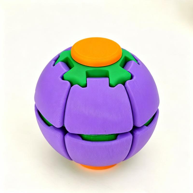 Press To Spin Fidget Spinning Ball Toy, 3D Puzzle Stress Relief Ball, Portable Anti-Anxiety Sensory Fidget Toy Small Gifts