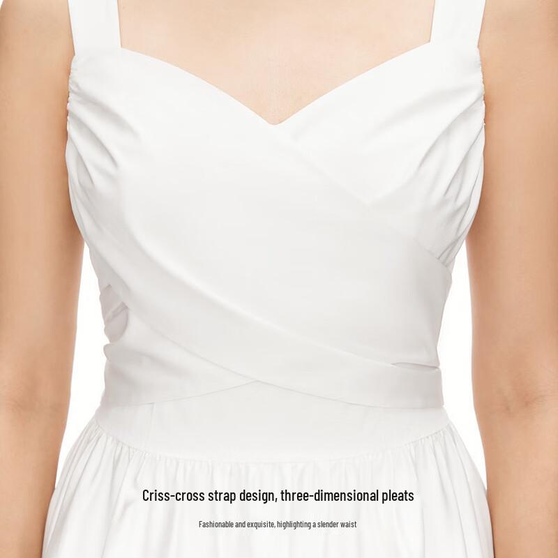 Veromoda 2025 Cotton Blend Criss-Cross Tie Pleated Tulip Dress