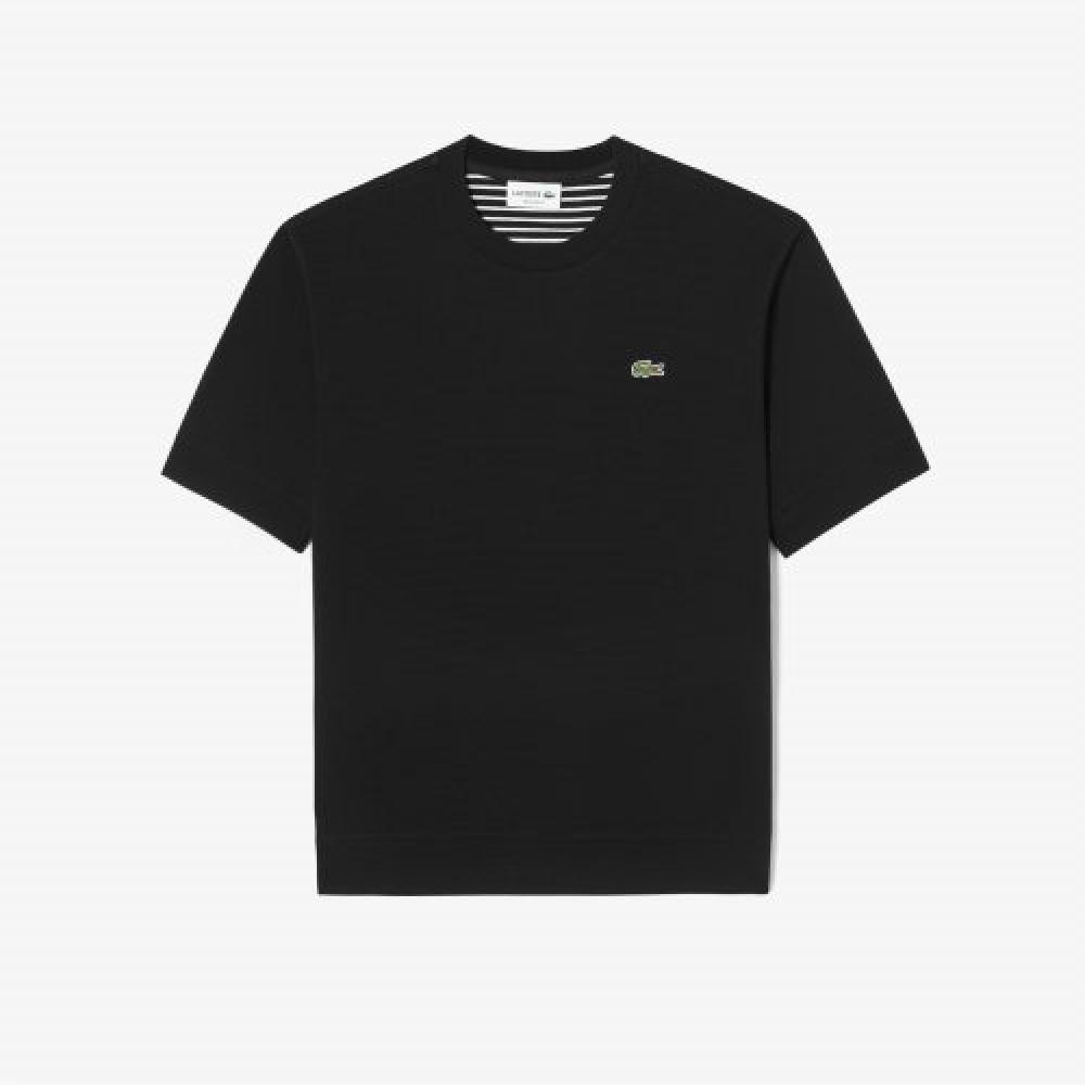 

LACOSTE Мужская однотонная футболка Overfit Ottoman [черный]