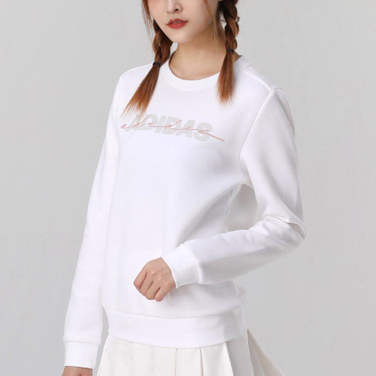 Adidas Sweatshirts Women's White Crew Neck Moderate Regular GR3748