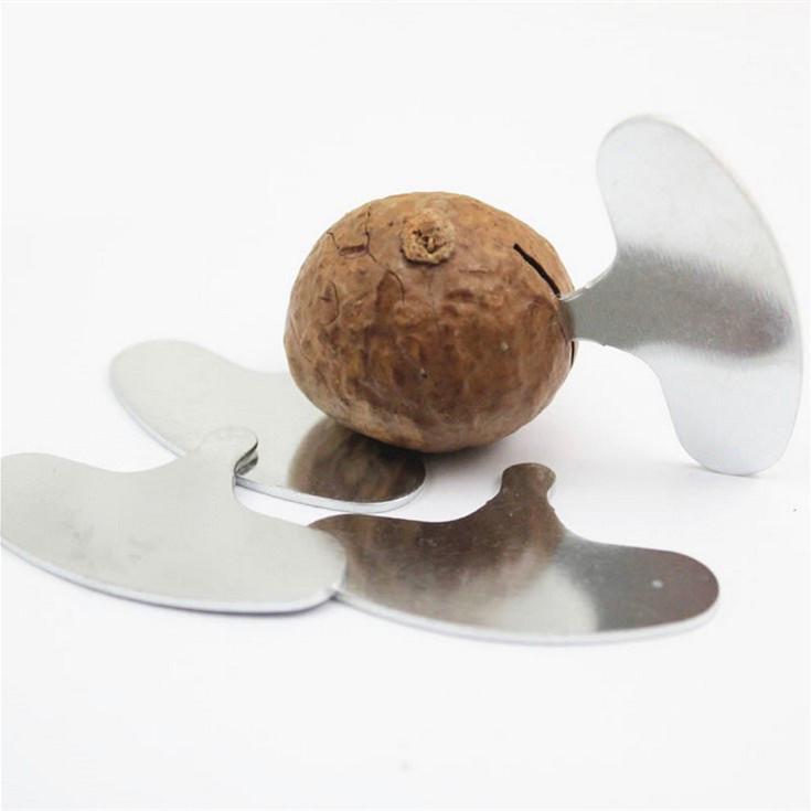 2pcs Mini Nut Crackers Stainless Steel Macadamia Walnut Opener Portable Camping Nut Tools Kitchen Accessories серебряный