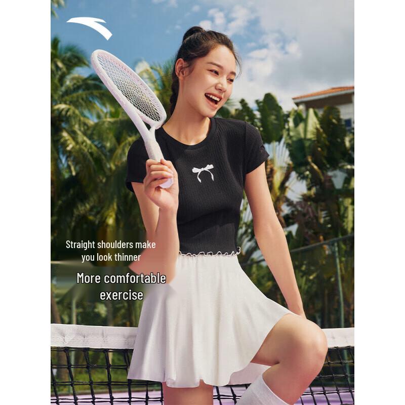 ANTA Women s High-Elastic Slim-Fit Short Sleeve Knit T-Shirt S