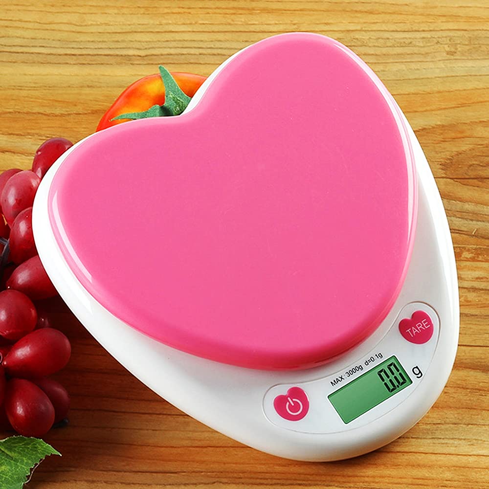 Digital Scale with Tare Function, Compact and Precision Electronic Balance for Kitchen Use, Cooking, Baking, etc. (Pink)