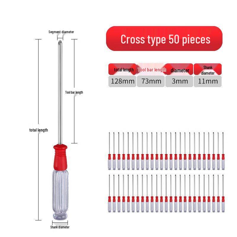 Small Phillips/Slotted Flathead Screwdriver with Transparent Handle for Computer Repair
