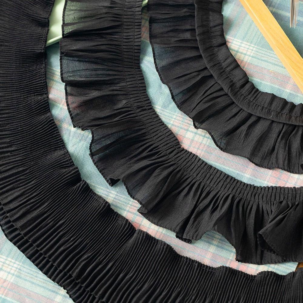 Sewing Needlework Accessories 2Yards Ruffled Lace Trims Wide 9-12cm Chiffon Pleated Lac Trims Chiffon Lace Trims