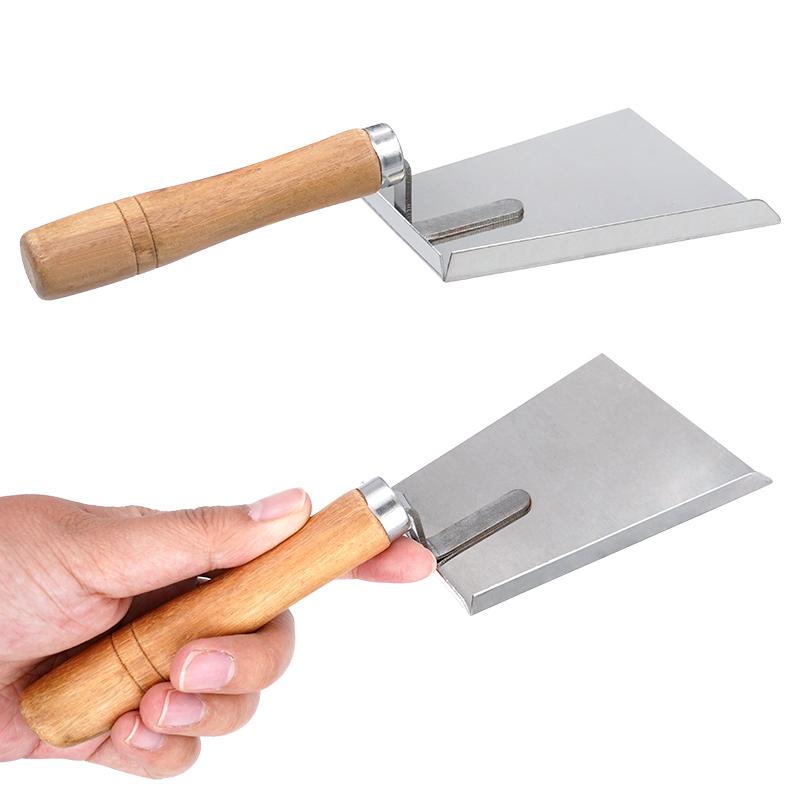 1PC Beekeeping Shovel Beehive Pollen Shovel Clean Stainless Steel Honey Scraper Cleaner Tools Beekeeper Supplies Wooden Handle